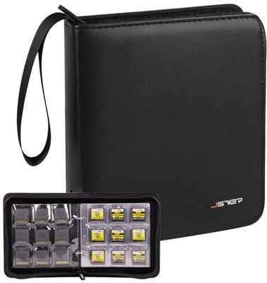 JSVER Tasche für Nintendo 3DS 90 Spiele, Tragetasche für Neue 3DS XL/2DS/DSi/SD/MicroSD,Games Karten Case für Nintendo 3DS XL Switch Game Cartridges PS Vita Games-Schwarz