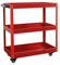Professional 3-Level Trolley, Workshop Garage Tool Trolleys on Wheels Heavy Duty, Mechanics Tools Storage Cart with Aluminium Handle Red