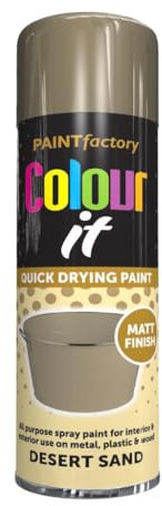 SCHNAZZ - 6 x All Purpose Desert Sand Aerosol Spray Paint 250ml Fast Dry, Quick Drying Spray and Excellent Coverage for Wood, Metal, Plastic, Glass and More