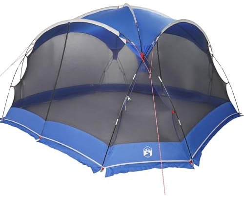 vidaXL Mosquitera para Camping con Puertas Azules para 10 Personas, Impermeable, portátil y Plegable. Ideal para Exteriores. Resistente a los Rayos UV y fácil de Montar. Es un Refugio