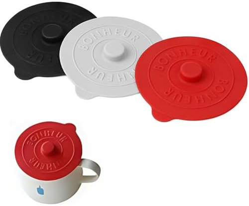 3 Pcs Silicone Lids Food Covers Cup Lids Anti Dust Mug Covers Reusable Drink Glass Cup Covers for Mugs Tea Coffee Cup