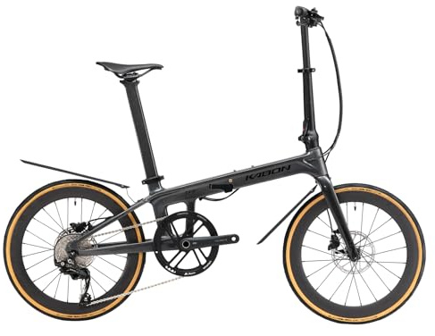 KABON Voll Carbon Faltrad, Leichtes 20 Zoll Carbonfaser Rahmen Klapprad mit 11 Gang Hydraulische Scheibenbremse Fahrrad mit Carbon Laufradsatz für Unisex-Erwachsene (Iridescent Chameleon)