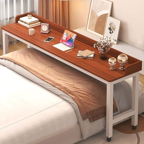 Mobiler Überbetttisch mit Rollen – Rollbarer Laptop-Schreibtischwagen für Bett & Sofa, verstellbare Höhe, kompaktes Design, perfekt für Home Office & Study