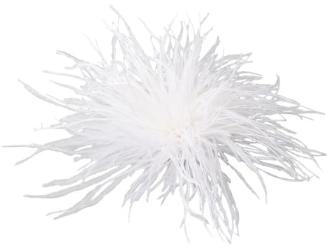 XFSRG Brosche Damen Federbrosche Straußenfeder Anstecker Fluffy Feder Braut Hochzeit Boho Blumen Broschen Party Fasching Haarschmuck