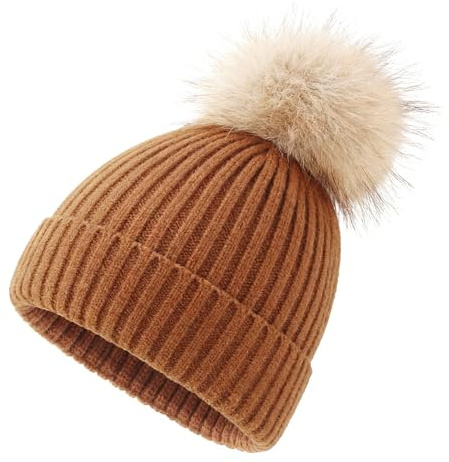Yemlarey Kinder Wintermütze Baby Strickmütze Mädchen Jungen Beanie Herbst Kindermütze mit Bommel