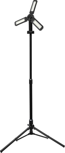 KUNZER 7PA101 Arbeitsstrahler PL-3, COB-Technik und Stativ PL-S12 | Teleskopauszug, 2-teiliges Set, 3-flügelig, zusammenklappbar, Akku mit 4000 mAh, Leicht und mobil dank 2,2 kg Gewicht