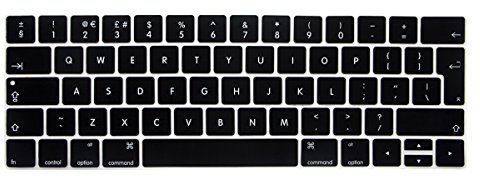 batianda UE versión impermeable ultrafino teclado de silicona para nuevo MacBook Pro 13 15 pulgadas 2016 con Touch Bar & Touch ID modelo: A1706/a1707 (negro)