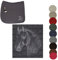 ESKADRON Schabracke mit Pferdekopf bestickt, Gr. Dressur, Schabrackenfarbe:grey, Garnfarbe:anthrazit