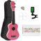 Mad About SU8-TU-PK Sopran-Ukulele für Anfänger, inkl. Tasche und Stimmgerät - Rosa