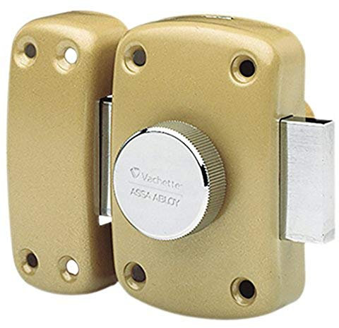 Vachette Verrou de porte Bouton/Cylindre CYCLOP - Ouverture à Bouton intérieur, Clé extérieur - Cylindre ø 23 mm, Longueur 50 mm, 5 goupilles - 67600-50/SC - Anti crochetage - 3 clés