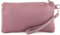 modamoda de T193 Damen Leder Clutch Handgelenktasche Kosmetiktasche Klein handmade in Italy, Farbe:Altrosa