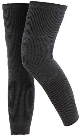 Elder Men Women Thermal Windproof Knee Braces Leg Warmers Winter Thermal Rheumatic Arthritis Long Knee Pads Leg Sleeves Guard Wraps Knee High Socks for Outdoor Motorcycle Running Snowboarding Biking