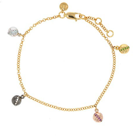 Armband Multicolor ca. 0,16 ct. gelbvergoldet 17-19 cm