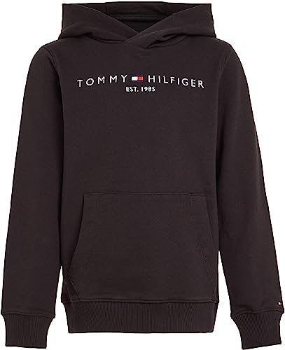 Tommy Hilfiger Kinder Unisex Hoodie Essential mit Kapuze, Schwarz (Black), 14 Jahre