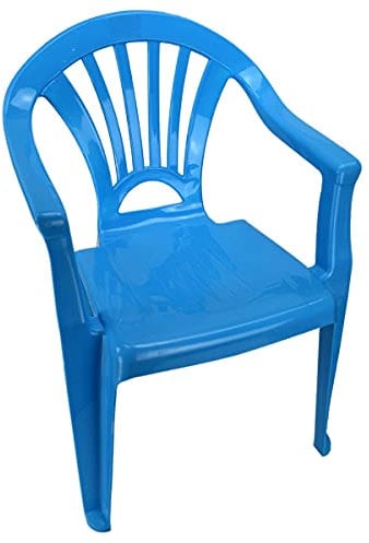Kinderstuhl Gartenstuhl Stuhl für Kinder in blau, grün, orange oder pink Garten, Farbe:blau