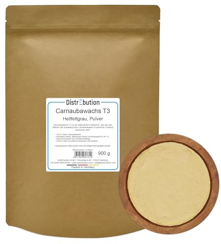 Carnaubawachs T3 Pulver 900g Pflanzenwachs für die Herstellung von Naturkosmetik, Polituren & Kerzen