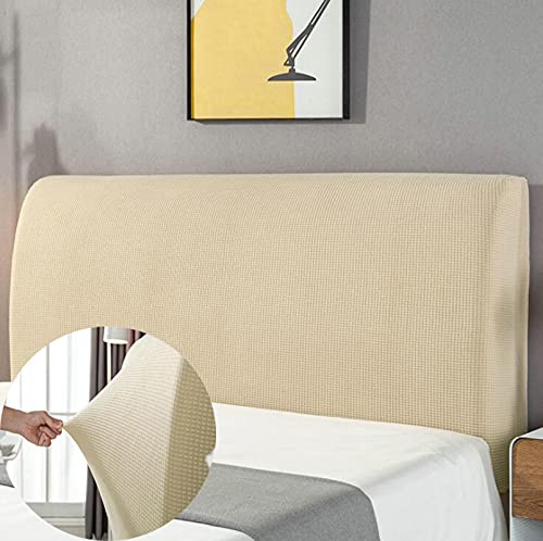 APTBJKUiU Bettkopfteil Hussen Kopfteilbezug Staubdicht Verdicken Dehnbar Bett Kopfteil Staubdicht Abdeckung 360° Rundum-Paket Für Schlafzimmerdekoration Dekor Creme Farben 180cm(71-79)