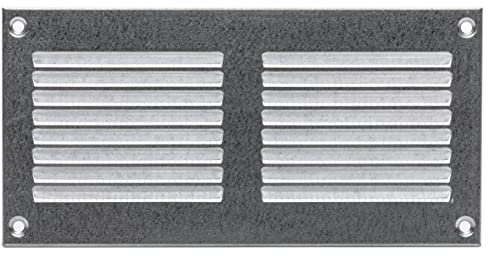 200x100mm Metal Verzinkt Lüftungsgitter mit Insektenschutz - Gitter für Belüftung - Abluftgitter