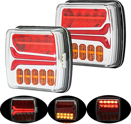 DARKGUARD Rückleuchten Anhänger Led 12/24V,mit E Prüfzeichen,2pcs Rücklicht Anhängerbeleuchtung Heckleuchten Leuchten,Wasserdicht Rücklicht Anhänger led PKW Wohnwagen Anhängerbeleuchtung E-mark