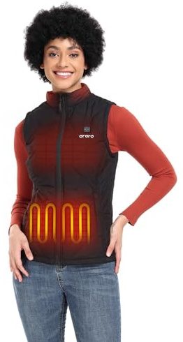 ORORO Women's Quilted Heated Vest, Lightweight Heated Vest with Battery (Black,M)