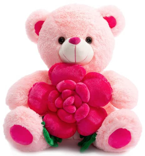 BEJOY Ours en Peluche, Ours en Peluche Tient Ours en Peluche Rose Doux Cadeau pour la Saint-Valentin, 40cm Rose