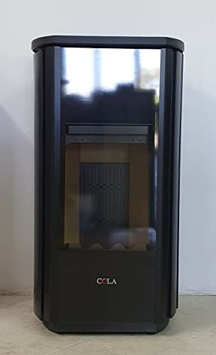 Poêle en bois Anselmo COLA mod. FLAT verre noir