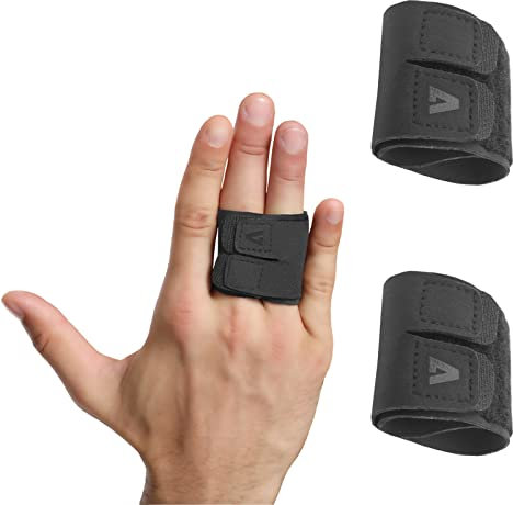 Cazzmoo Fingerschiene, 2 Stück Atmungsaktive Fingerbandage Fingerschutz, Fingerstabilisator Fingerorthese für Sportverletzungen, Fingerstütze Schnappfinger Schiene für Linderung von Fingerschmerzen
