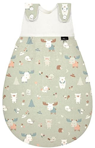 Alvi Baby Mäxchen Außensack Schlafsack im SET mit Babylöffel DeinKinderland Ganzjahresschlafsack | Babyschlafsack | Sommerschlafsack | Winterschlafsack (baby forest, 62-68)