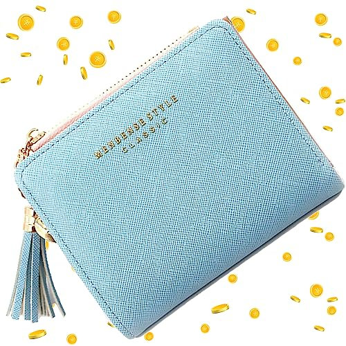 MAMIAN Portemonnaie Damen, Elegantes Damen Portemonnaie Klein in Blau, Vielfältiges kleines Damen Portemonnaie, ideal für den täglichen Gebrauch. Perfekt geeignet als Geschenk für Frauen und Mädchen