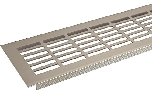 SOTECH Rejilla de ventilación chapa perforada 480 x 81 mm aspecto acero inoxidable rejilla perforada web chapa