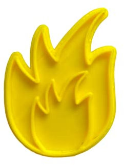 The Cookie Cutter Hub 8 cm Feuer-Ausstechform und passender Präger für Plätzchen, Kekse, Ton, Backdekoration