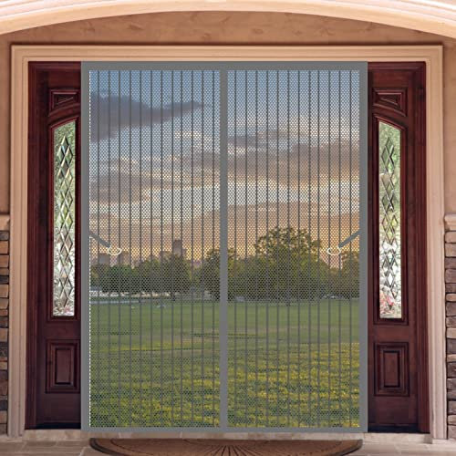 Automatique Anti Moustique Porte 250 x 300 cm Anti Moustique Bogues Mailles Fermeture Automatique Auto-Adhésif Rideau Pour Fenetre Coulissante, Gris