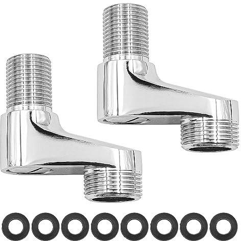 ZONADAH Juego de 2 adaptadores de grifo de bañera con brazo oscilante ajustable, compatibles con conexiones de 3/4 y 1/2 pulgadas, ideal para grifos de ducha con patas de garras, accesorios de