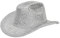 Sombrero de vaquero espacial plateado – Sombrero de vaquera holográfico brillante con purpurina para fiesta de Bachlorette Halloween (M)