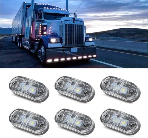 DREAMIZER Auto Seitenleuchten, Universelle 12V-30V Seitenmarkierungsleuchte, 6pcs Auto Seitenleuchten Lampen Indikatoren der Position für LKW Anhänger Van Caravan Lorry Camper Pickups Bus Boot, 6000k