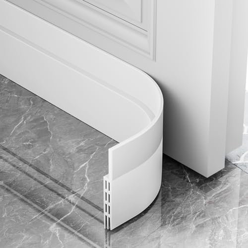 AOTUAO Boudin de Porte Isolant Froid, 400 X 5 CM Bas de Porte Isolant anti Froid, Boudin de Porte, Bas de Porte, Boudin Porte Idéal pour Anti le Bruit Humidité Poussière Cafard Insectes (Blanc)