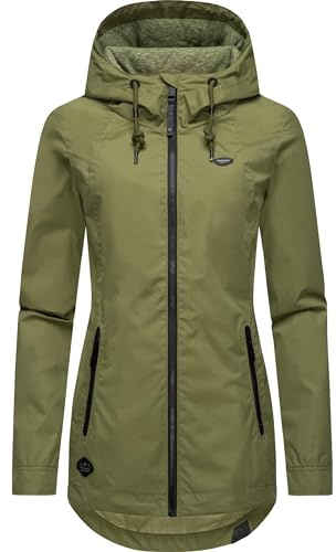 Ragwear Damen Übergangsjacke leichte Jacke Kurzmantel wasserdicht mit verstellbarer Kapuze Zuzka Intl XS-6XL