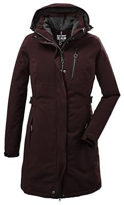 killtec Damen Funktionsparka/Parka mit abzippbarer Kapuze KOW 165 WMN PRK, dunkelweinrot, 44, 37726-000