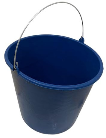 Keroppa, Cubo de Goma 12 L, Cubo con Asa, para Uso Doméstico y Profesional, Cubo para Limpieza, Transporte o Almacenamiento, Asa Metálica, Azul