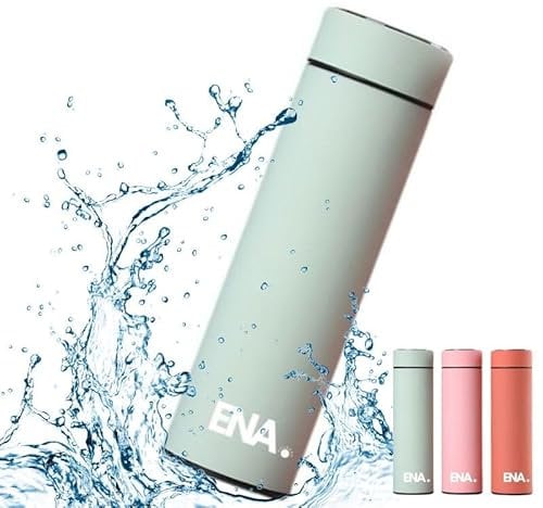Botella con Pantalla Led Táctil con Temperatura, Termo 500ML, Botella de Acero Inoxidable Acabado Mate rugoso, Resistente al agua, Sellado Antigoteo. (VERDE)