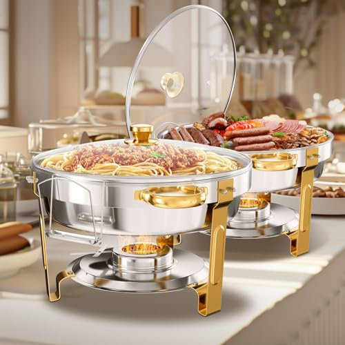 WARMOUNTS Gold Chafing Dishes for Buffet 5L
