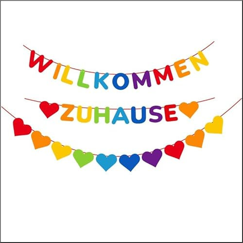 Lohill Willkommen Zuhause, Welcome Home, Herzlich Willkommen Girlande,Willkommen zu Hause Banner Girlande Zuhause Party Familie Party Einzug Dekoration