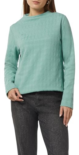 Comma Jerseyshirt mit Hahnentrittmuster und Stehkragen