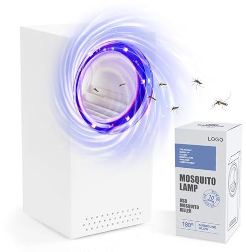 Lampe Anti Moustiques, Piège à Insectes électrique USB avec Lampe UV, 180°Lumière Tueuse de Moustiques Zapper pour Cuisine Chambre d'enfants Intérieure et L'extérieur