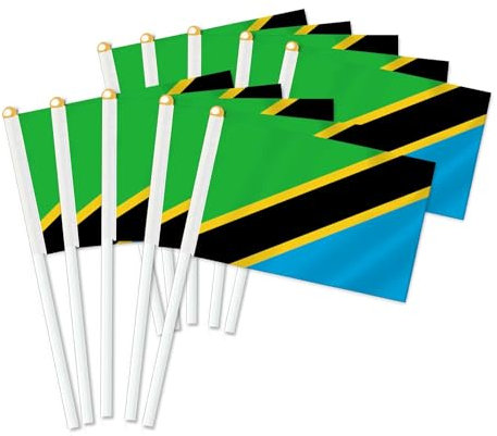 Kleine Tansania-Flagge, Tansania, Mini-Dekoration, Banner, 25 Stück