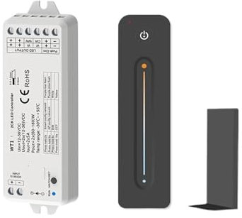 1 pz WT1 LED Dimmer DC12V 24V 2CH * 5A WW CW CCT Telecomando 2.4G Dimmer Switch(WT1 and R12)