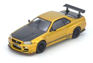 Inno Models Skyline GT-R (R34) Top Secret RHD (Rechtslenker) Gold Metallic mit Carbon Haube und Kofferraum Tokyo Auto Salon 2024 - Malaysia Diecast Expo 2024 - Malaysia Diecast Expo 5,141.0 cm 1/64