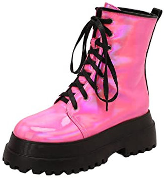 Stivali da Donna Estivi Bassi Stivaletti Donna con Tacco e Plateau Anfibi Donna Stivali Estivi Donna Traforati Morbidi Anfibi Donna Stivali in Gomma Donna Stivaletti Donna con Tacco Stivaletti