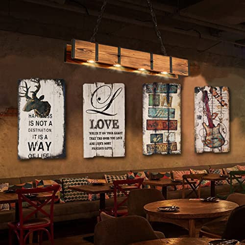 Lámpara colgante rústica de madera para isla de cocina, para mesa de comedor, bar y mesa de billar