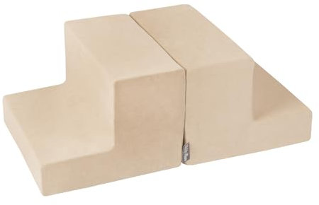 KiddyMoon Spielplatz Velvet Aus Schaumstoff Mit Samt Rund Bällebad Ballgruben Für Babys Spielbad Hindernisläufen, Sandbeige